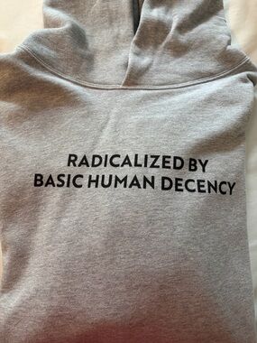 Gray Hoodie with Black Statement Text